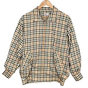 Vintage DAKS London Plaid Check Harrington Jacket Mens L Preppy Golf Heritage